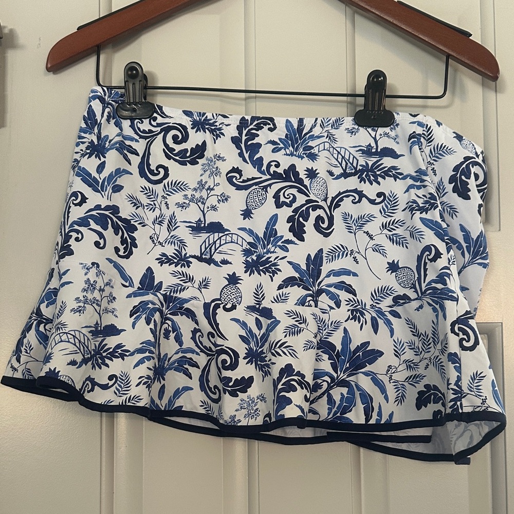 Tommy Bahama Blue and White Swim Skirt